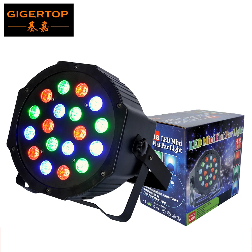 Плоский сценический светодиодный RGB светильник TIPTOP 18x3 Вт DMX512 3/6 каналов реальная