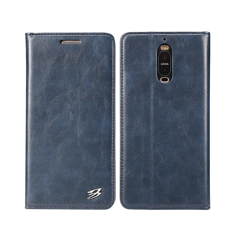 Fierre shann фирменный импортный кожаный флип чехол для Huawei Mate 9 pro Магнитная застежка