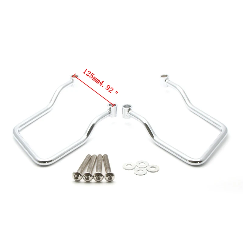 

Chrome 12.5cm Saddle bag Support Bar Bars Mount Bracket For Magana VF250/750