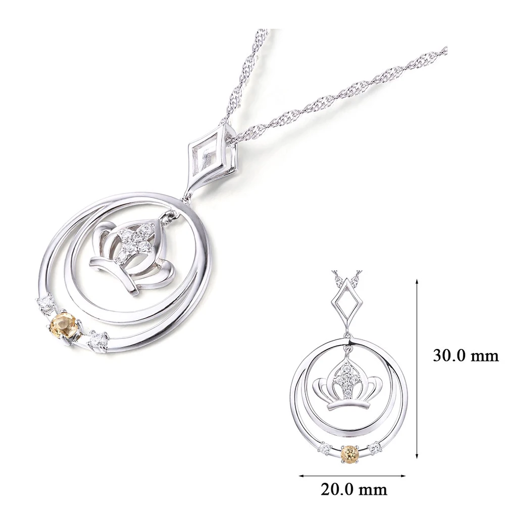 Женское ожерелье из серебра 925 пробы с натуральным Цитрином|jewelry necklace pendants|jewelry