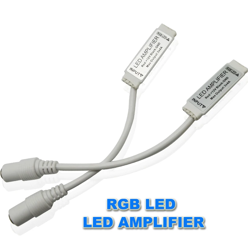 100 шт. DC12V 24V Мини RGB LED усилитель сигнала контроллер с Женский DC разъем Amplificador