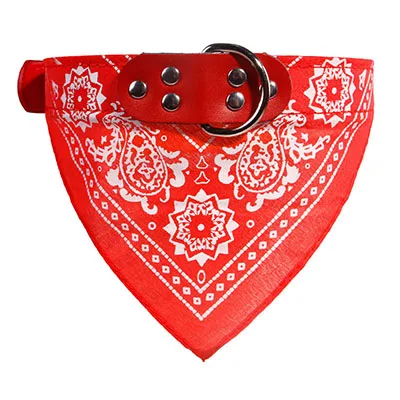 Красный Регулируемый шейный платок для щенков, собак, кошек, ошейник, шарф, аксессуары для кошек и маленьких собак, черный, красный, синий, розовый, фиолетовый - Цвет: Красный