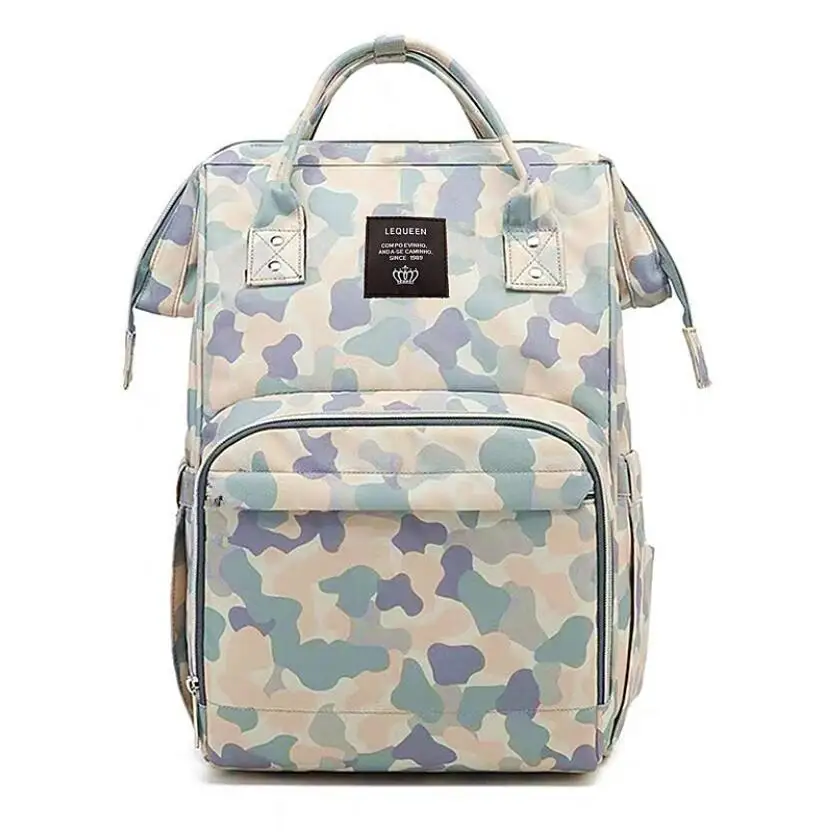 Camouflage LEQUEEN сумка для подгузников, чистый цвет, мужская сумка для мам, забота о ребенке, сумка для подгузников, 44 см, большая вместительность, водонепроницаемый бизнес-рюкзак, дорожная сумка - Цвет: Camouflage