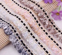 20yard 2 5cm colour knitted tassels lace fabric trim ribbon for apparel sewing clothes bridal wedding doll cap hail bow