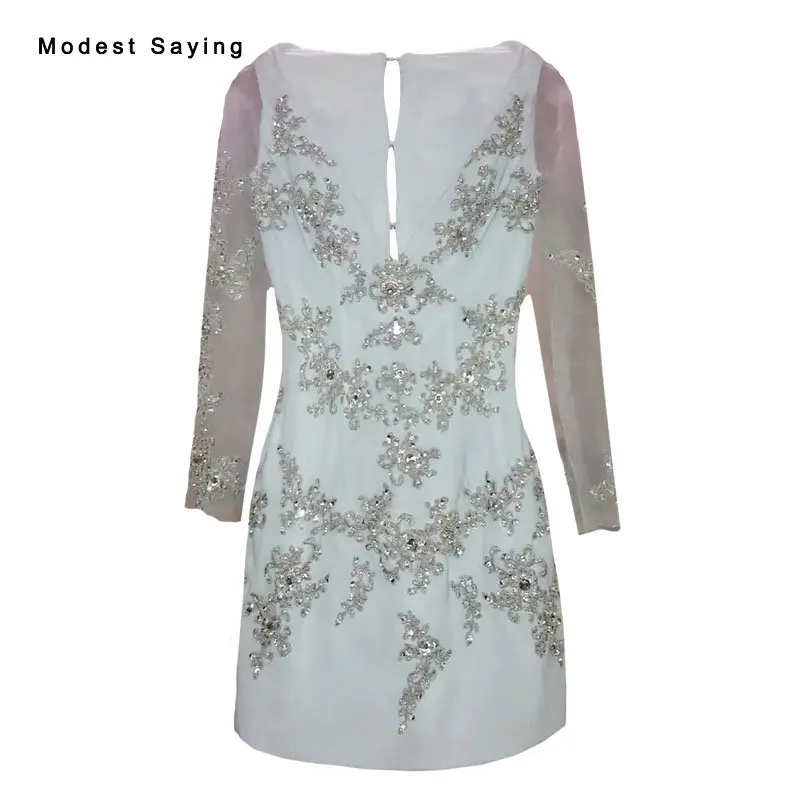 Элегантные прямые кружевные коктейльные платья мини с длинным рукавом и