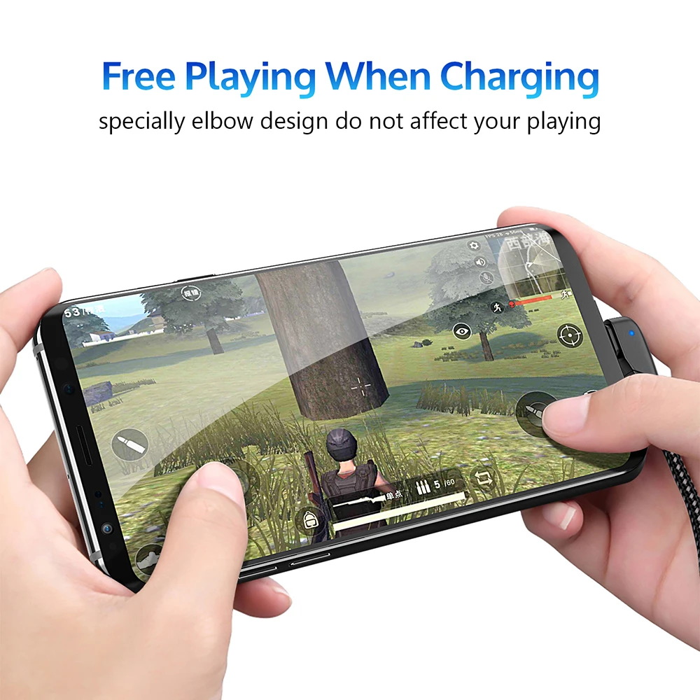 Кабель USB Type C TIEGEM 90 градусов 2 А шнур для быстрой зарядки Nintendo Switch Samsung S8 S9 Huawei P20