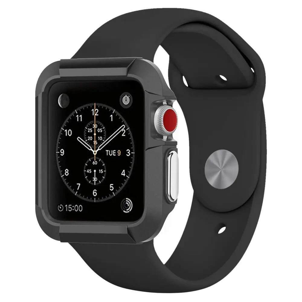 POMER Universal Rugged Cover Armor For Apple Watch Series 2 Case for iwatch 42mm Bumps Scratches Shockproof Protective Skin |