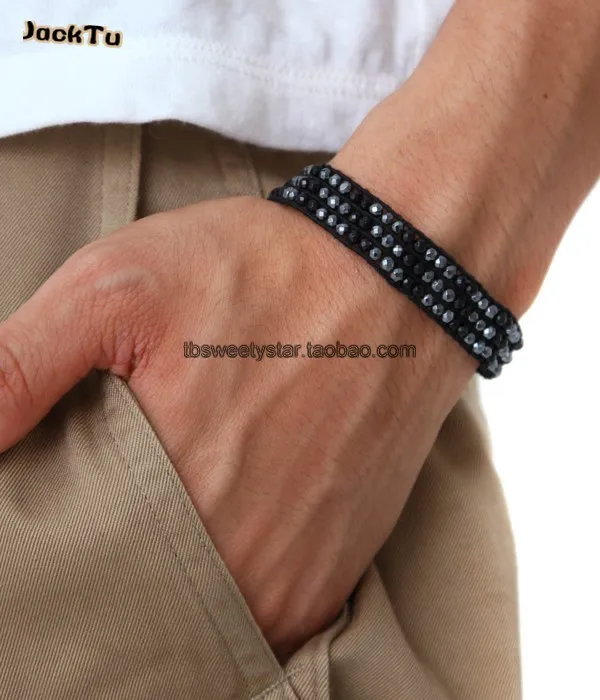 

2016 hot wholesale hematite with onyx single cuff wrap bracelet