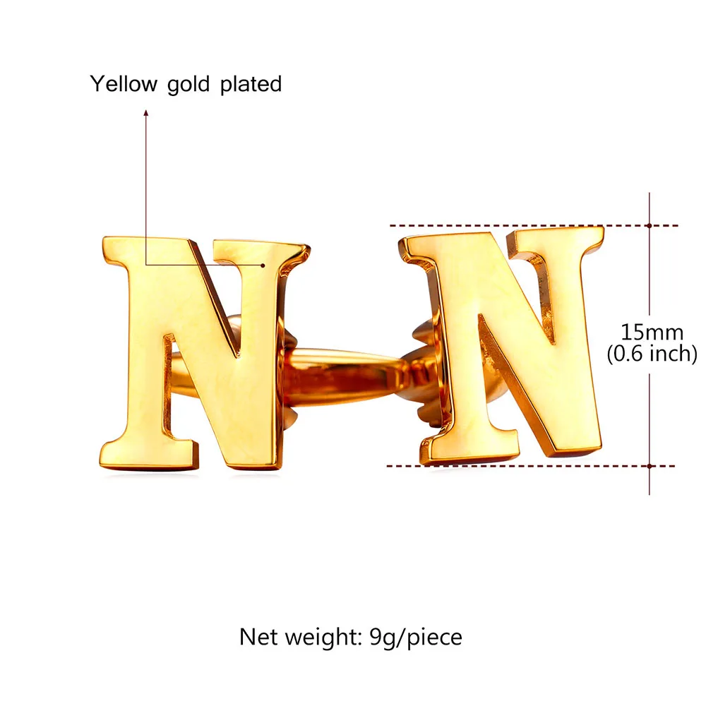 Для мужчин с инициалами насквозь буквы запонки Алфавит Мода французский ногтей
