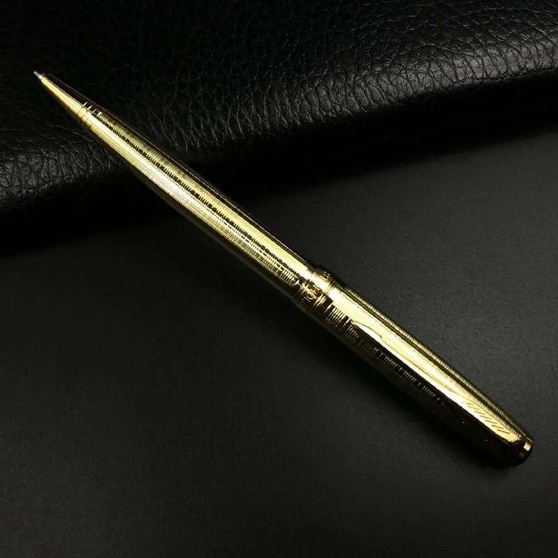 Из метала золотого цвета шариковая ручка школьные канцелярские принадлежности