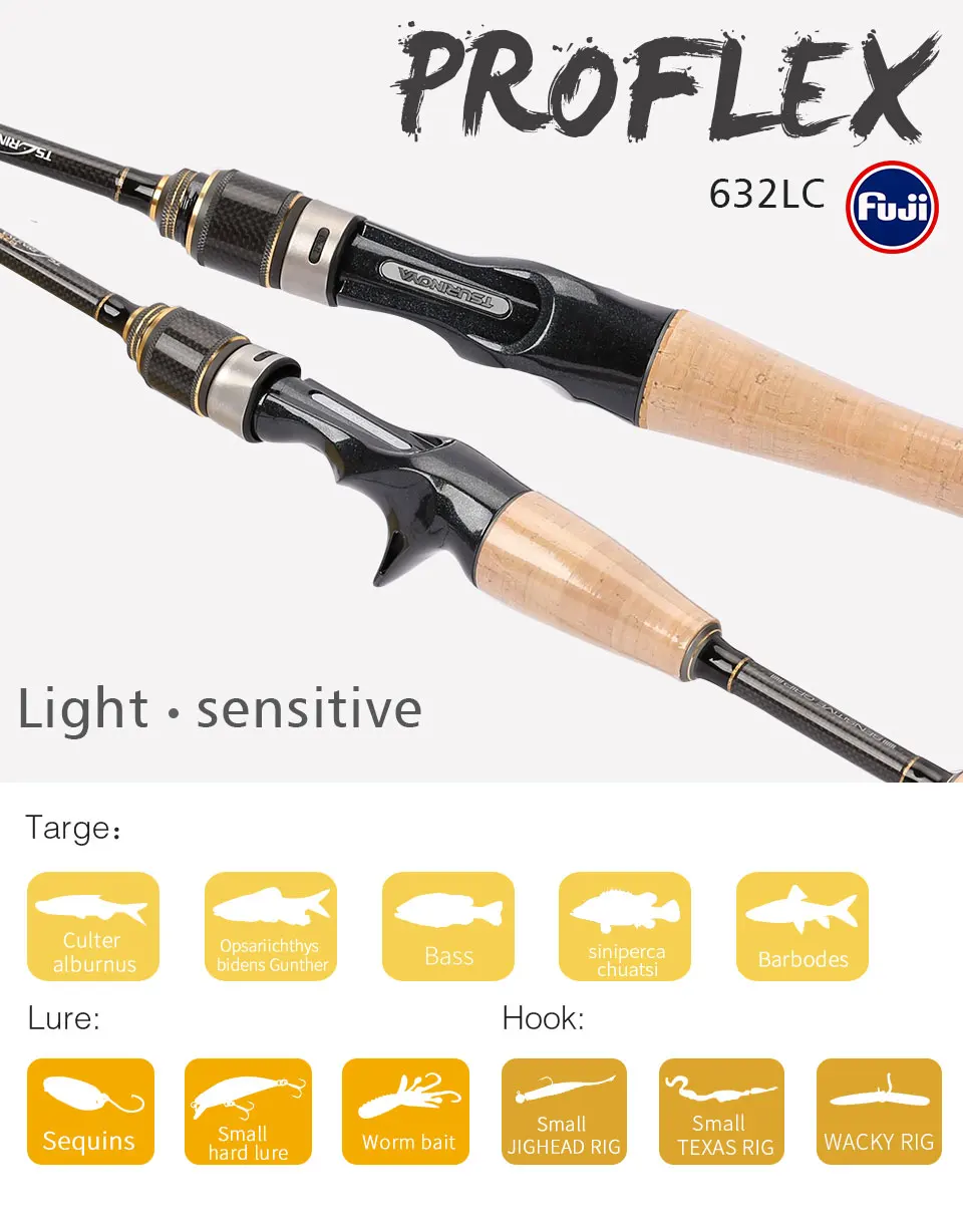 TSURINOYA PROFLEX 1,91 М L Литье удочка FUJI направляющая катушка сиденье приманка высокоуглеродистая Удочка бас удочка приманка