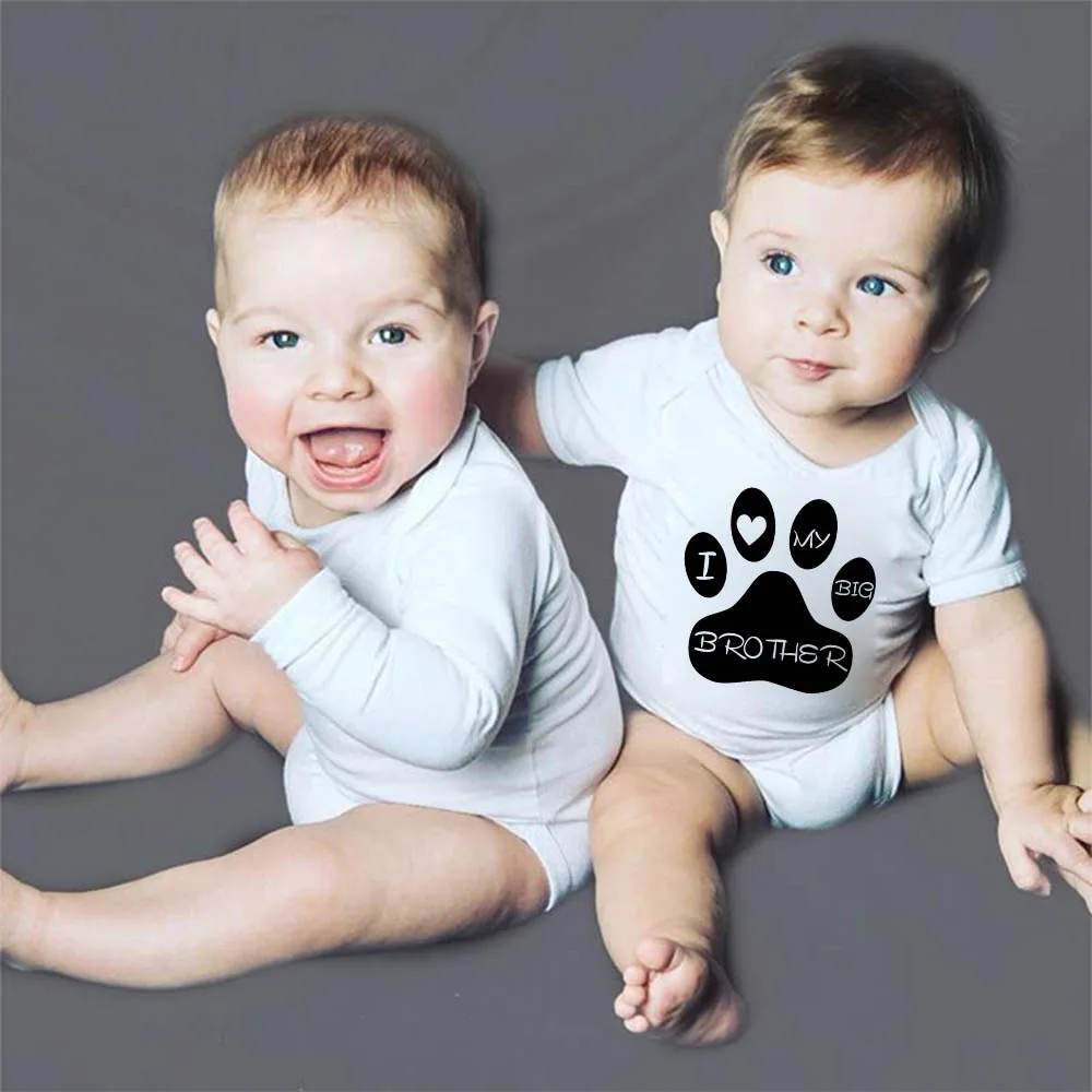 Culbutomind/костюм унисекс с надписью I Love my Big Brother Dog Paw Blue забавный детский костюм