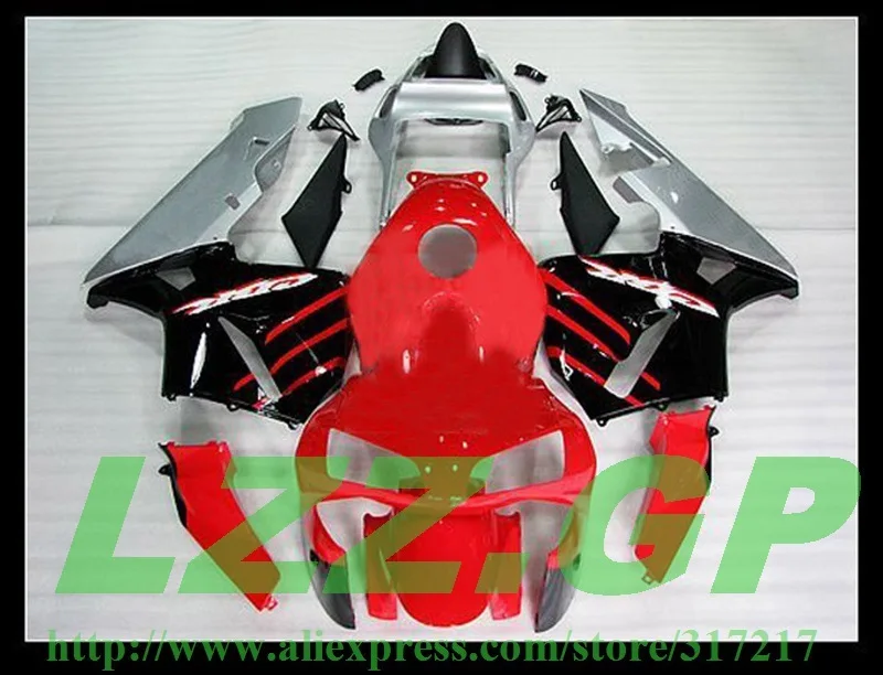 

injection mold fairing kits Red Silver for Painted CBR600 RR 2003 2004 CBR 600RR 03 04 CBR600RR F5 03 04 Fairings D3255jk LZZ.GP