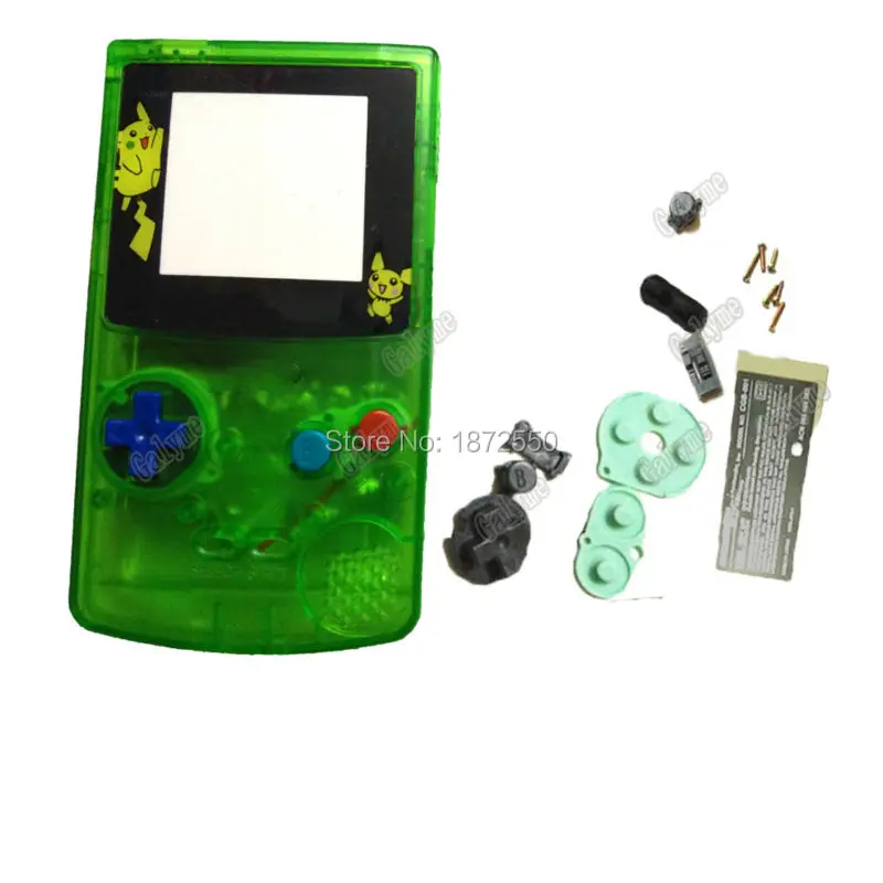 Лидер продаж прозрачный чехол зеленого цвета для корпуса NintendoGBC GameBoyColor запасная