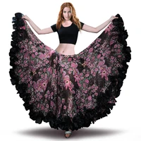 spanish belly dancing skirt flamenco skirts chiffon 720%c2%b0 large gypsy swing belly dance skirt gypsie costume tribal 25 yard skirt