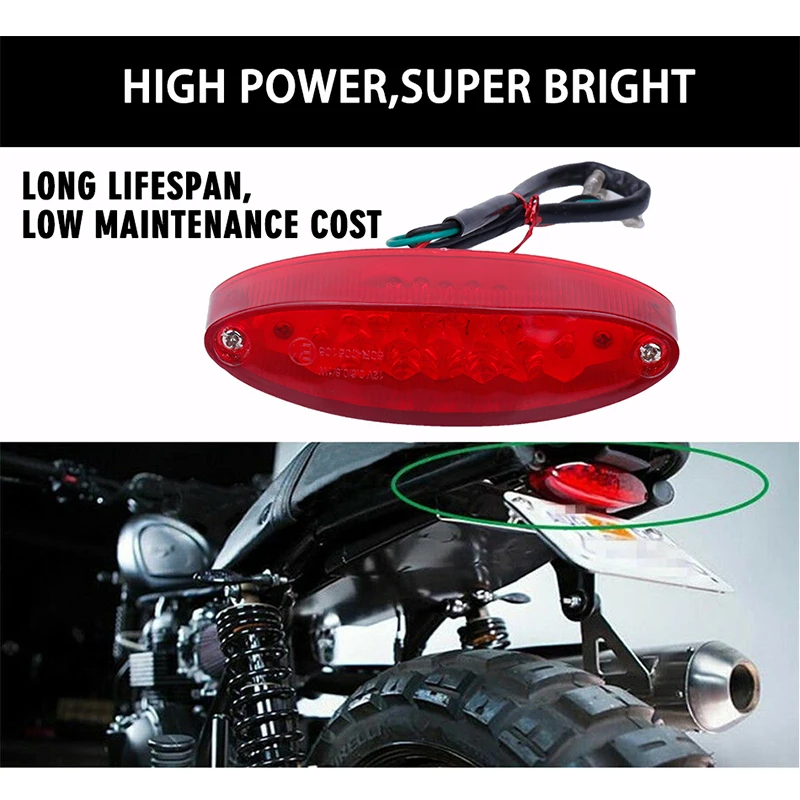 CARLitek 12V светодиодные двигатель с красным камушком задний фонарь мотоцикла
