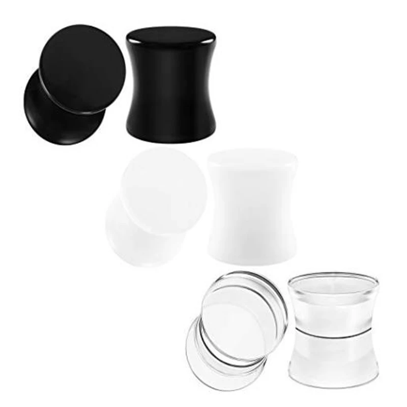 JFORYOU 3 пары прозрачные акриловые черные и белые двойные расклешенные Твердые