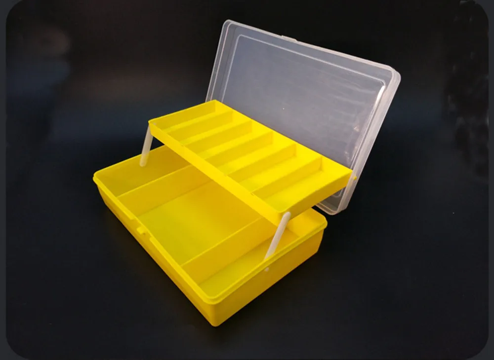 Новинка 2018 двухслойная коробка для рыболовных приманок снастей лески крючков