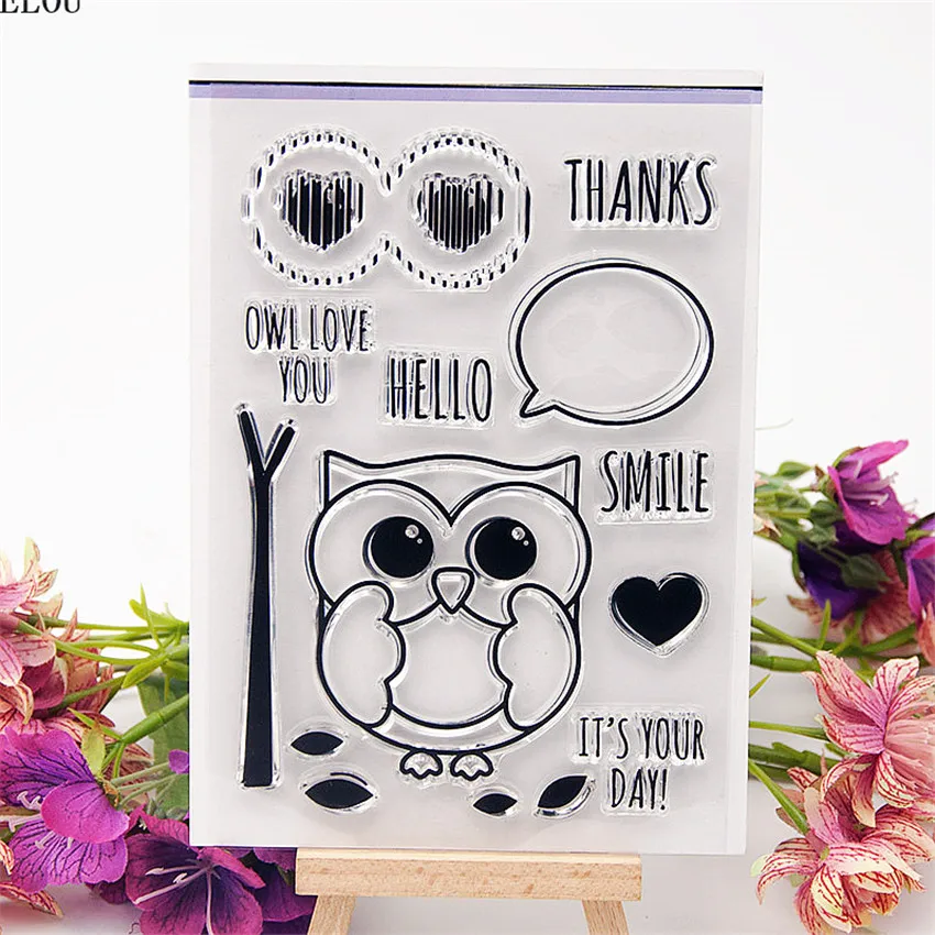 PANFELOU Owl dialogue Transparent Silicone Rubber Clear Stamps cartoon for Scrapbooking/DIY Easter wedding album | Дом и сад
