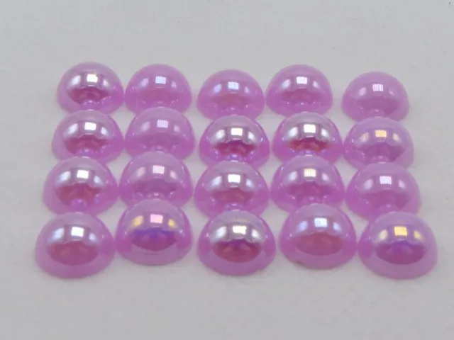 200 смешанных цветов блеск AB акриловые круглые половинки жемчуга 10 мм FlatBack бусины