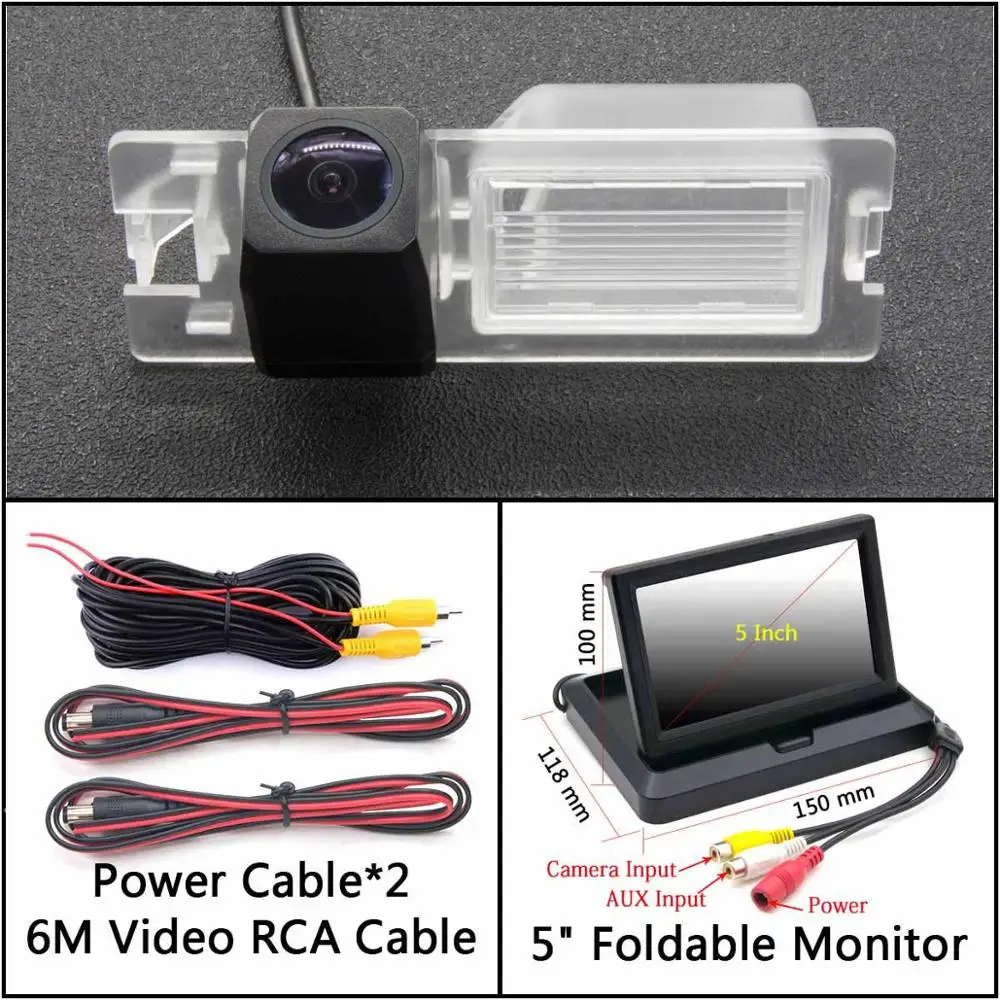 Cam N 5 inch Fold Full HD резервная камера заднего вида для FIAT Bravo Brava Croma Grande Punto/Punto EVO 500L Siena Автостоянка ЖК-зеркало монитор - Название цвета: Cam N 5 inch Fold