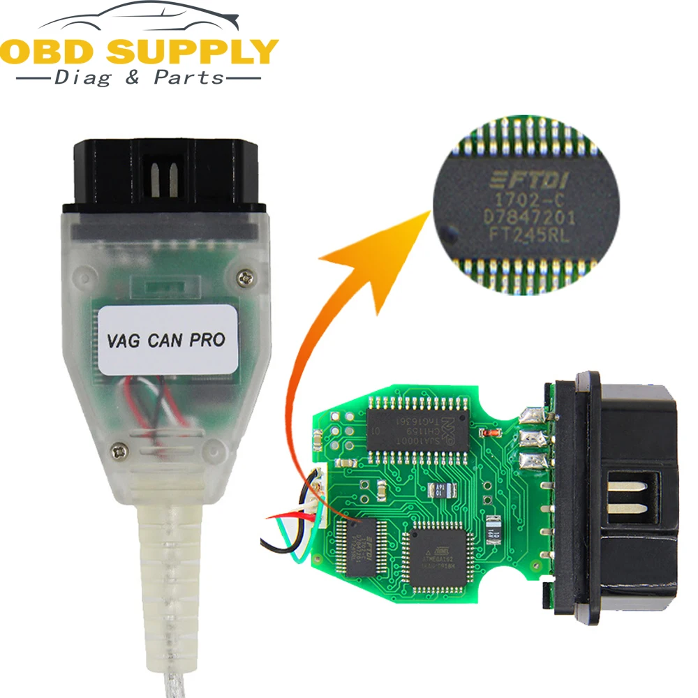 VAG Can PRO V5.5.1 OBD2 диагностический Интерфейс USB кабель с FTDI FT245RL чип ПДС Поддержка