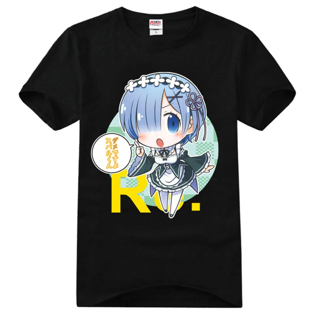 Косплей Re:Zero kara Hajimeru Isekai Seikatsu футболка аниме Emilia Rem студенческие топы с героями