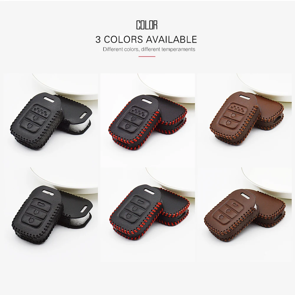 Leather Car Key Case Cover For Honda 2018 2019 Civic 4D Jazz Fit Freed Accord Crv 3 Elysion Stream Forza 125 Ring Styling | Автомобили и
