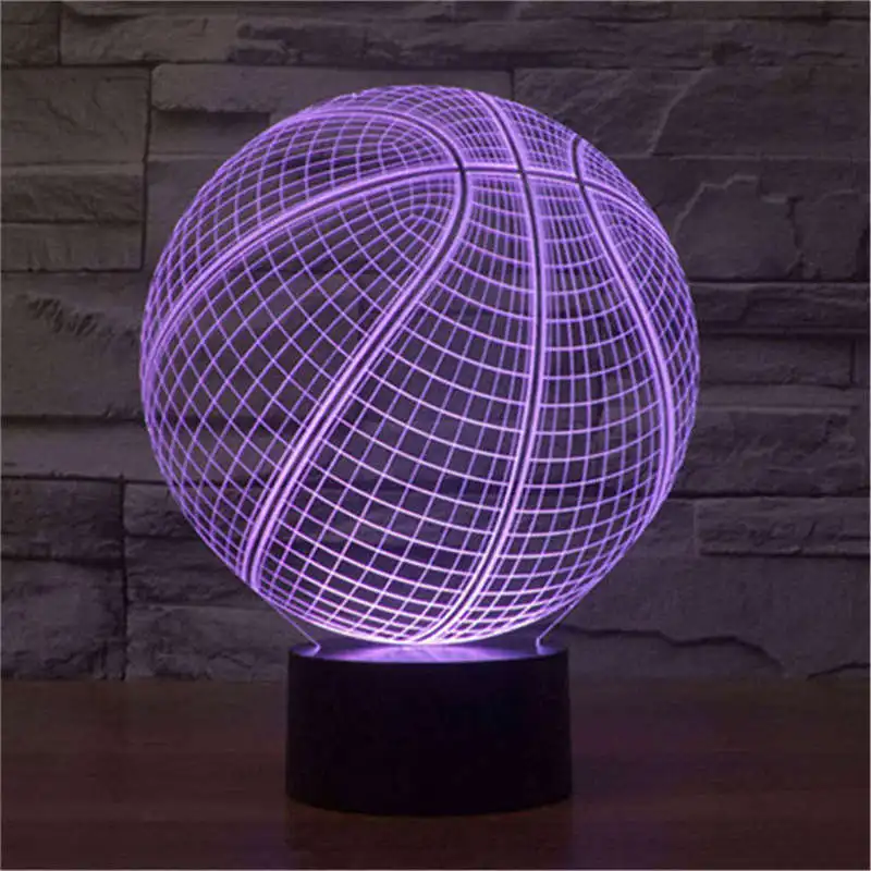 AUCD IR Remote Basketball Colorful Sport Patterns Touch Table Lights Acrylic Laser Engraving 3D Visual USB LED Desk Lamps TD232|3d