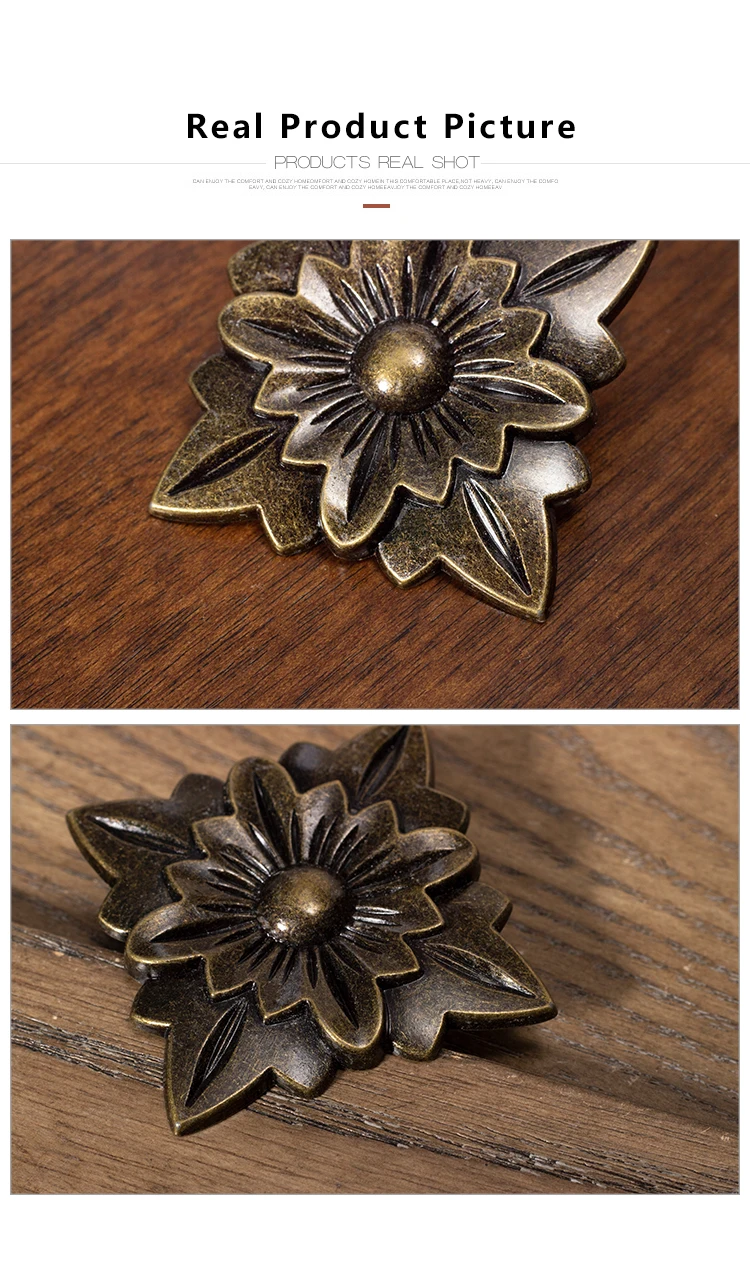 Металлическая Декоративная пластина в форме цветка для ножек и дверных рам и т. д. античный бронзовый материал из цинкового сплава