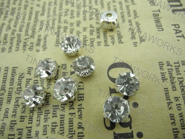 

FREE SHIPPING 200pcs/lot Clear Rhinestone Buttons Apparel Accessory Decoration Garment Accessory SS28/6.0mm