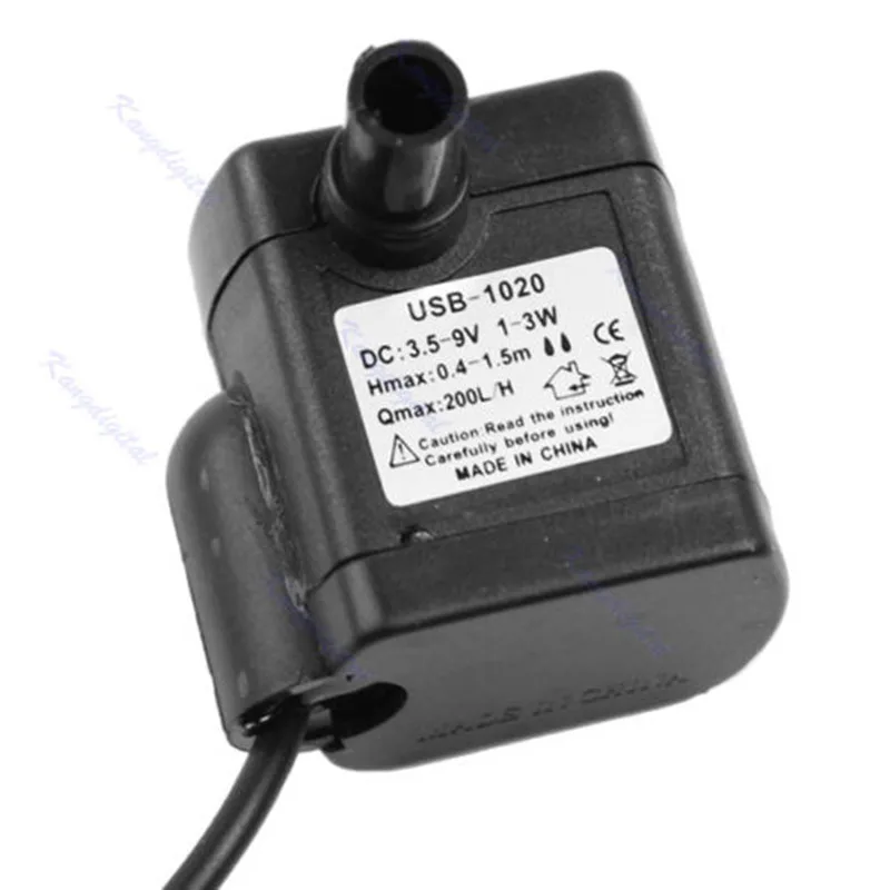 USB DC 3 5 V 9V 3W погружной водяной насос аквариумный аквариум фонтан Пруд