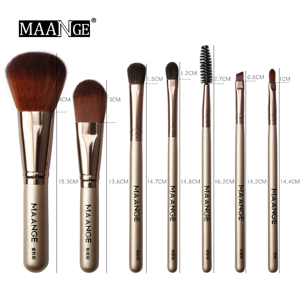 MAANGE 7 Pcs Makeup Brushes Set Eyebrow Eyelash Eyeshadow Blending Powder Blush Brush Cosmetic Make Up Tool Kits Maquiagem | Красота и
