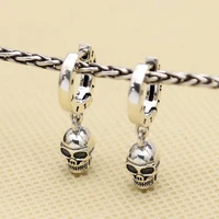 100 s925 sterling silver jewelry punk skull earrings