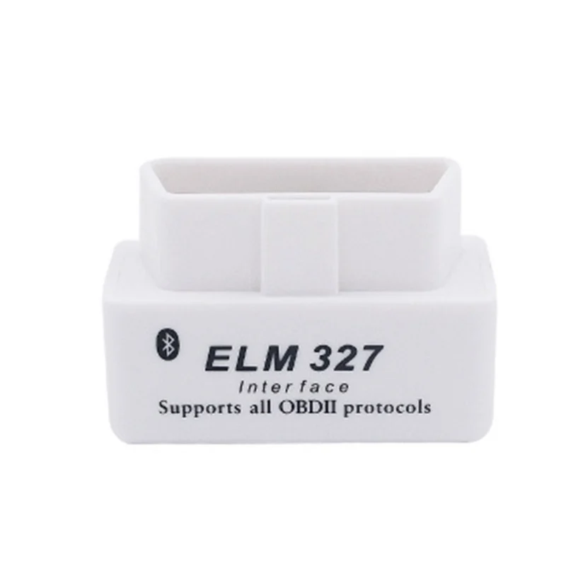 Белый Bluetooth сканер OBD2 V2.1 автомобильный диагностический инструмент ELM 327 Bluetooth для Android для OBDII протокол - Цвет: Белый
