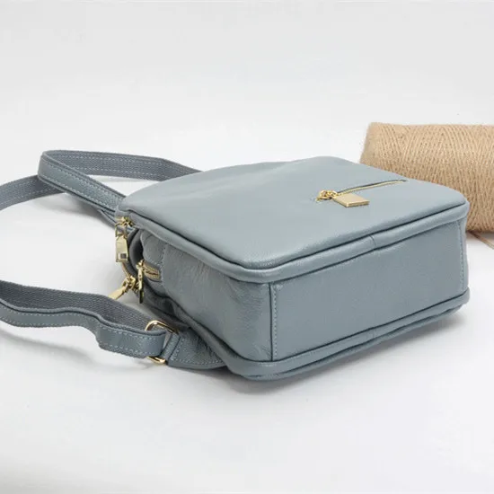 Женский рюкзак из 100% натуральной кожи черный с несколькими карманами|backpacking backpacks