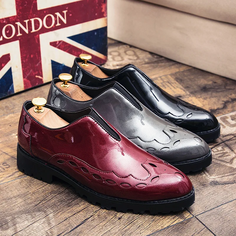 Мужские модельные туфли на толстой резиновой подошве Высококачественные Туфли