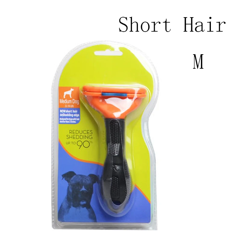 M-Short hair Расческа для шерсти домашних животных, щетка для собак, кошек, инструмент для ухода за шерстью, профессиональная расческа для удаления волос, расческа для собак, Аксессуары для кошек - Цвет: M-Short hair