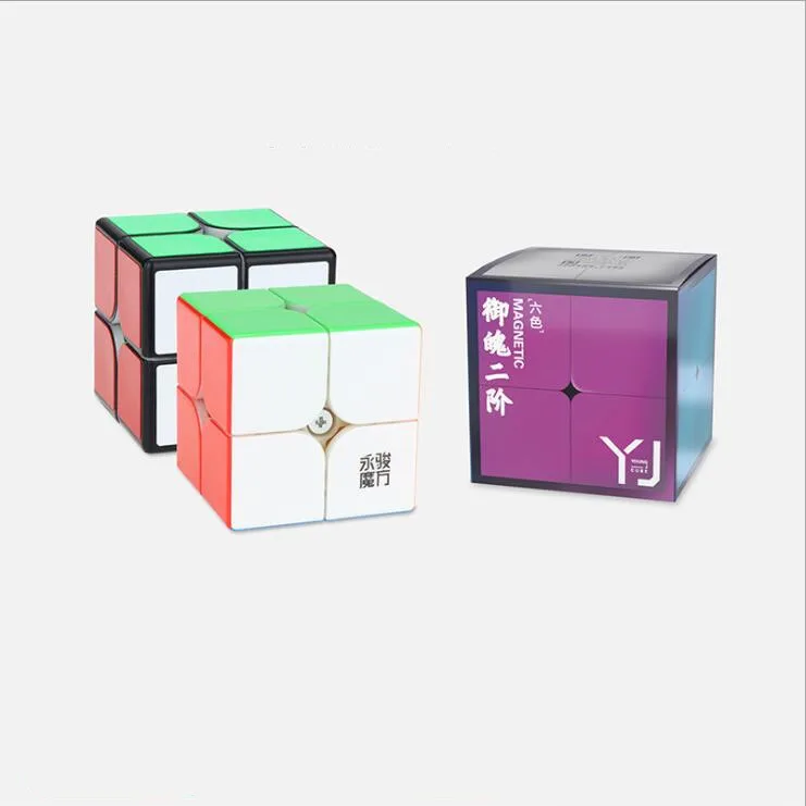 YONGJUN 2X2X2 магический скоростной кубик карманный головоломка без наклеек