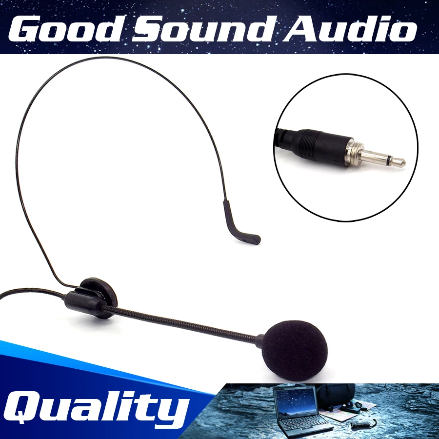 

5Pcs 3.5 mm Screw Thread Jack Plug Headworn Earhook Headset Microphone Headband Mikrofon Mike For Wireless Body-Pack Transmitter