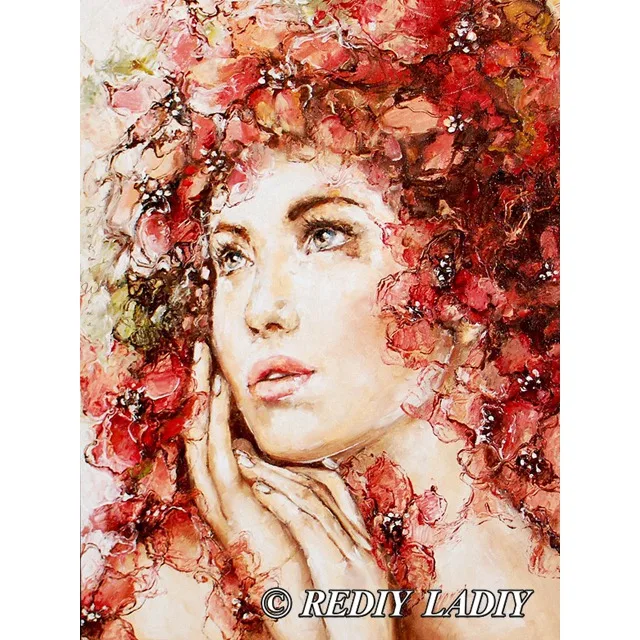 Алмазная вышивка, девушка портрет Алмазная вышивка полный квадрат/круглые стразы наборы вышивки крестом Алмазная вышивка-мозаика - Цвет: AY393