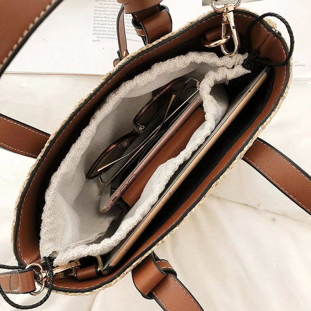 Bags For Women 2pcs Straw Bag Clutch Handwoven Rattan Handbags Knitted Crossbody Tote Bolsos Mujer De Marca Famosa 2019 | Багаж и сумки