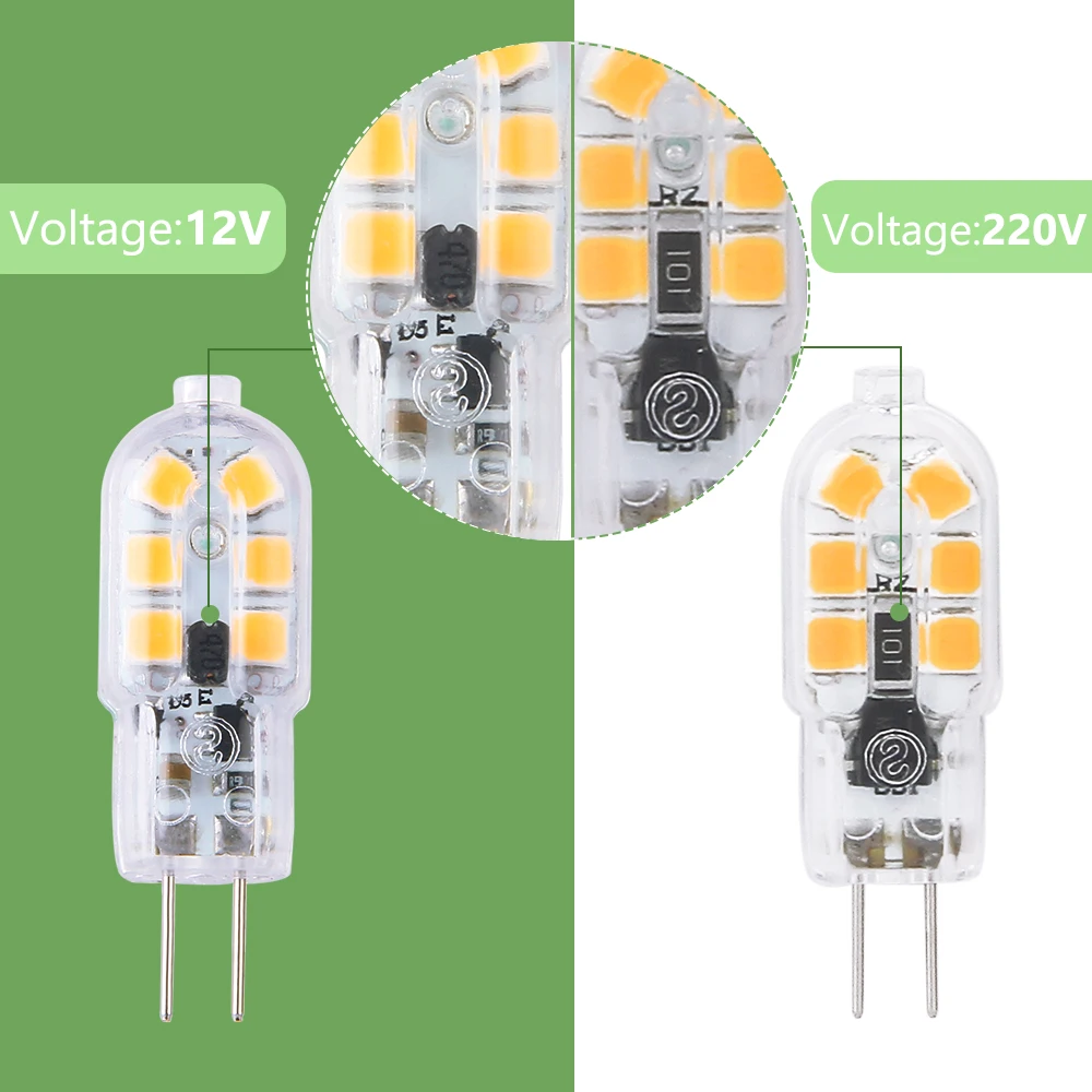 1 шт. G4 Светодиодная лампа 3 Вт 2835SMD теплая белая/Белая светодиодная DC 12 В/AC220V