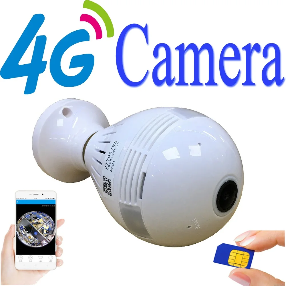 Diske V380 3G 4G камера лампа свет VR IP Wifi Беспроводная SIM карта панорамная 360 градусов