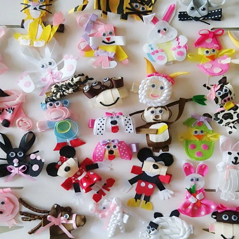 1 шт. Бесплатная доставка Большой Слон 2 &quotдети девочки заколки с бантами для