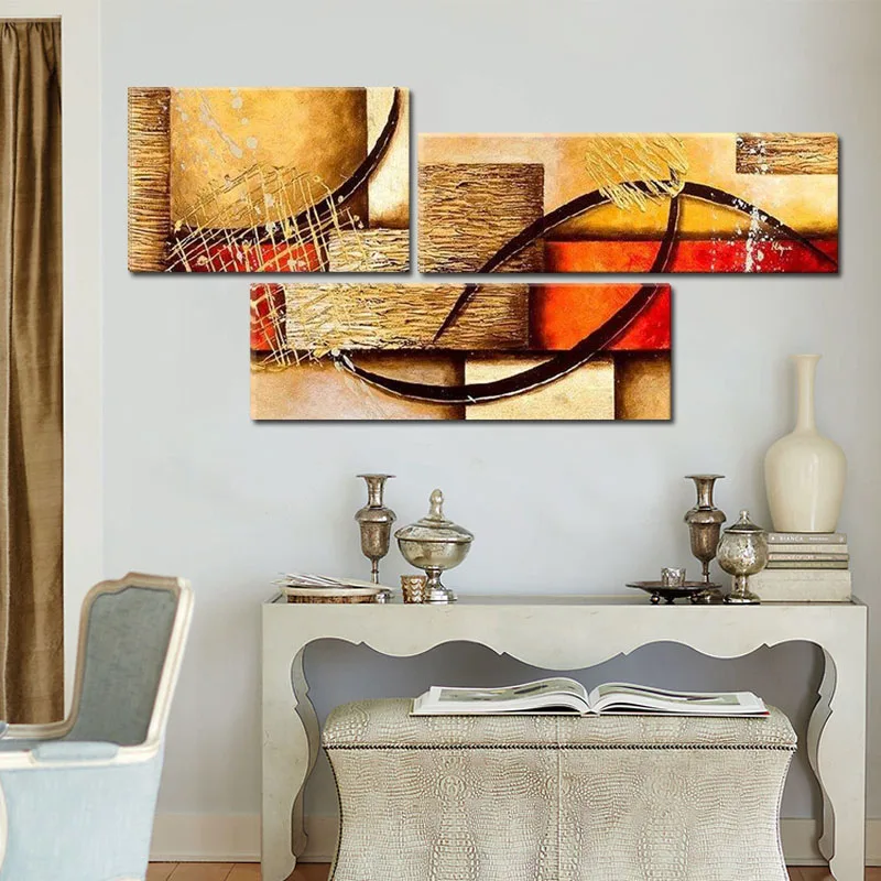 3 панели современный американский стиль искусство Толстая Текстура абстрактная