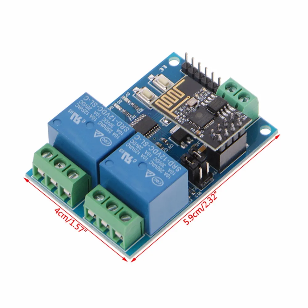 WIFI релейный модуль ESP8266 IOT APP контроллер 2-канальный для умного дома 12 В |