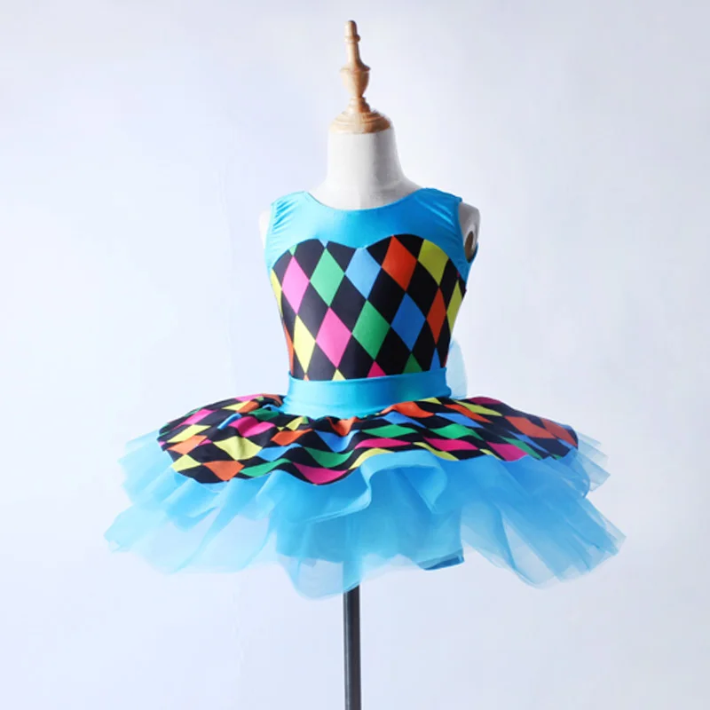 Новая синяя балетная танцевальная одежда для детей девочек выступлений на