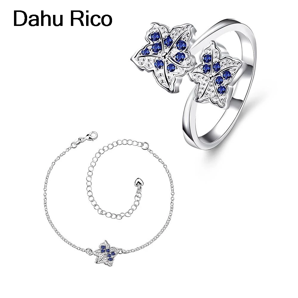 Комплект ювелирных украшений из белой и синей кожи фиолетового цвета Нигерия