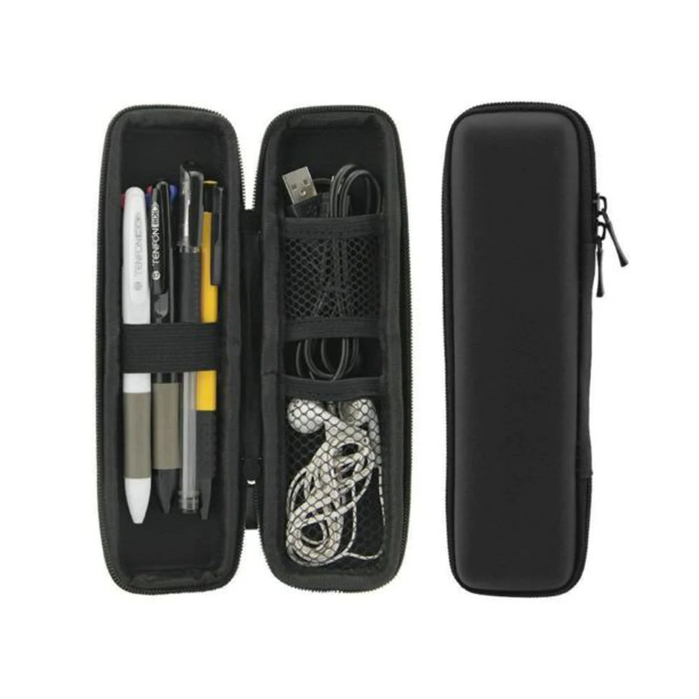 Чехол футляр для канцелярских принадлежностей портативный черный чехол